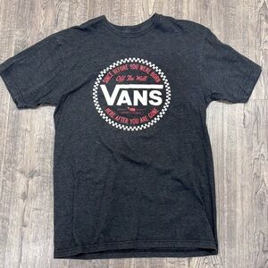 Vans Charcoal T-Shirt with Red and White Graphic